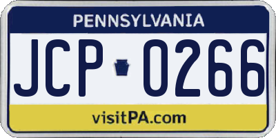 PA license plate JCP0266