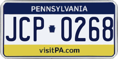 PA license plate JCP0268
