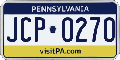 PA license plate JCP0270
