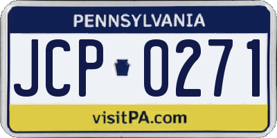 PA license plate JCP0271