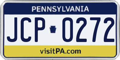 PA license plate JCP0272