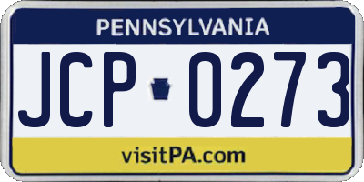 PA license plate JCP0273