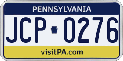 PA license plate JCP0276