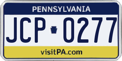 PA license plate JCP0277