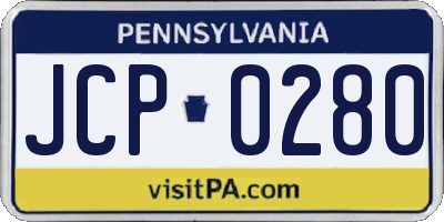 PA license plate JCP0280
