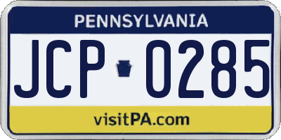 PA license plate JCP0285