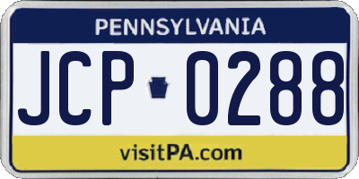 PA license plate JCP0288