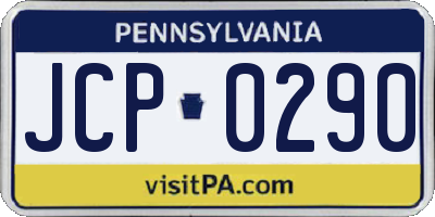 PA license plate JCP0290