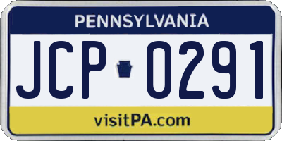 PA license plate JCP0291