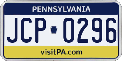 PA license plate JCP0296