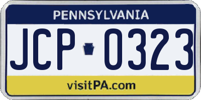 PA license plate JCP0323