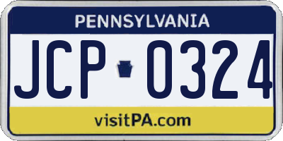 PA license plate JCP0324