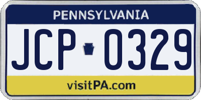 PA license plate JCP0329