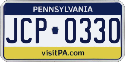 PA license plate JCP0330
