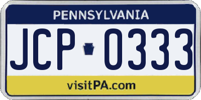 PA license plate JCP0333