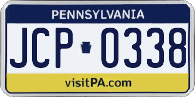 PA license plate JCP0338