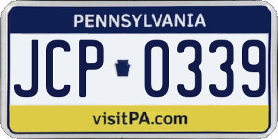 PA license plate JCP0339