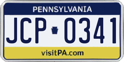 PA license plate JCP0341