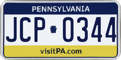 PA license plate JCP0344