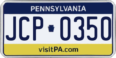PA license plate JCP0350