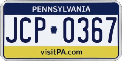 PA license plate JCP0367
