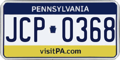 PA license plate JCP0368