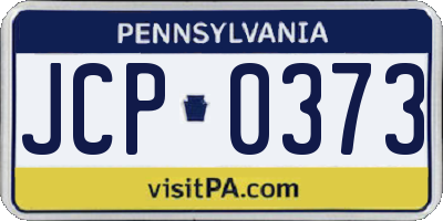 PA license plate JCP0373