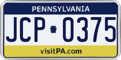 PA license plate JCP0375