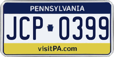PA license plate JCP0399