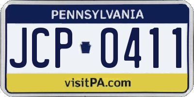 PA license plate JCP0411