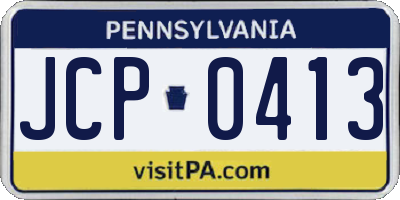 PA license plate JCP0413