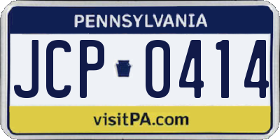 PA license plate JCP0414