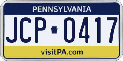 PA license plate JCP0417