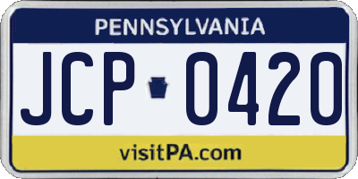PA license plate JCP0420