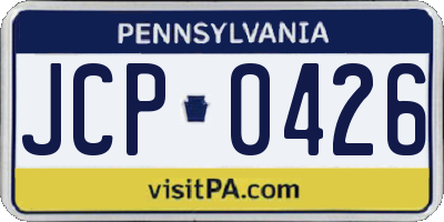 PA license plate JCP0426