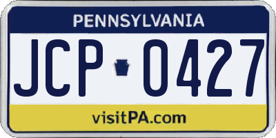 PA license plate JCP0427