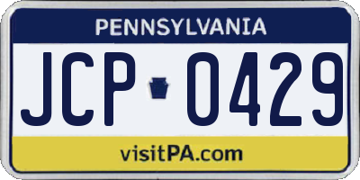 PA license plate JCP0429