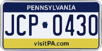 PA license plate JCP0430