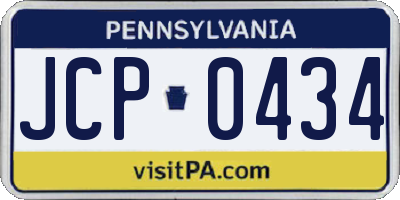 PA license plate JCP0434