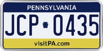 PA license plate JCP0435