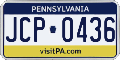 PA license plate JCP0436