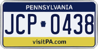 PA license plate JCP0438