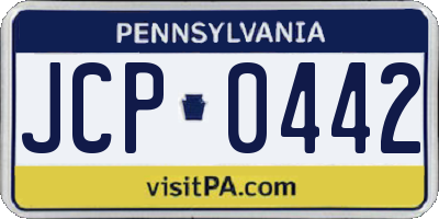 PA license plate JCP0442