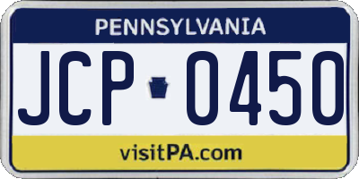 PA license plate JCP0450