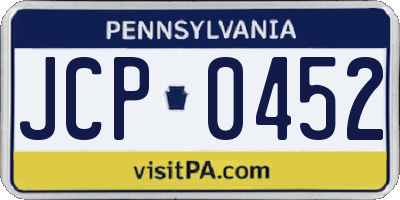PA license plate JCP0452