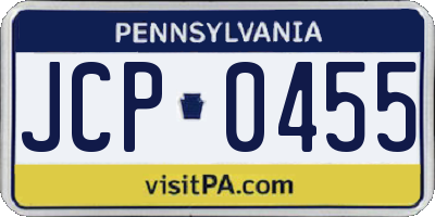 PA license plate JCP0455