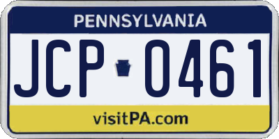 PA license plate JCP0461