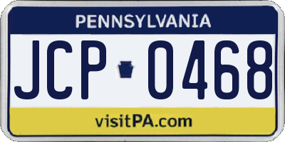 PA license plate JCP0468