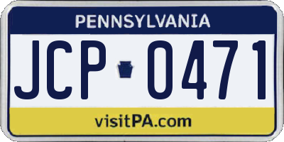PA license plate JCP0471