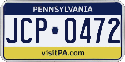 PA license plate JCP0472